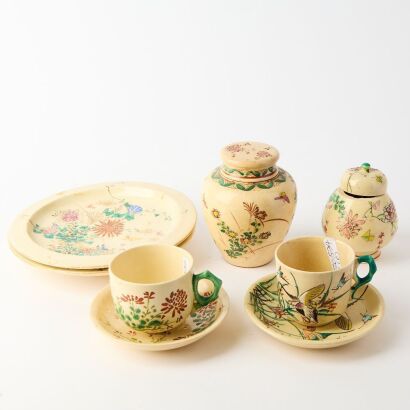 A Group of Six Japanese 20th Century Satsuma Tea Wares