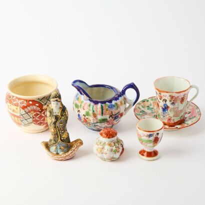 A Mixed Group of Japanese 20th Century Satsuma and Kutani Wares