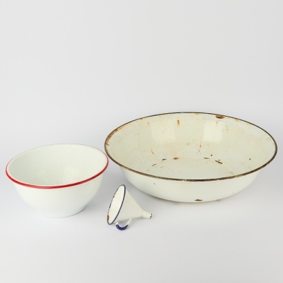 A Trio of Vintage Enamel Pieces