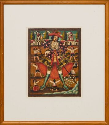 A Peruvian Folk Print of Santiago Matamoros