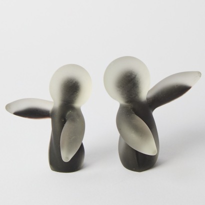A Pair of Art Glass Figures