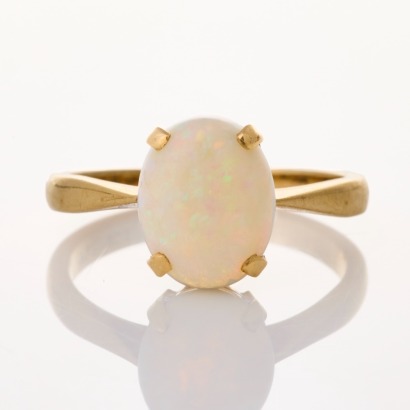 9ct Yellow Gold, 1.35ct Opal Solitaire Ring