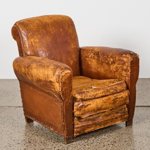 A French Leather Club Chair c.1940s