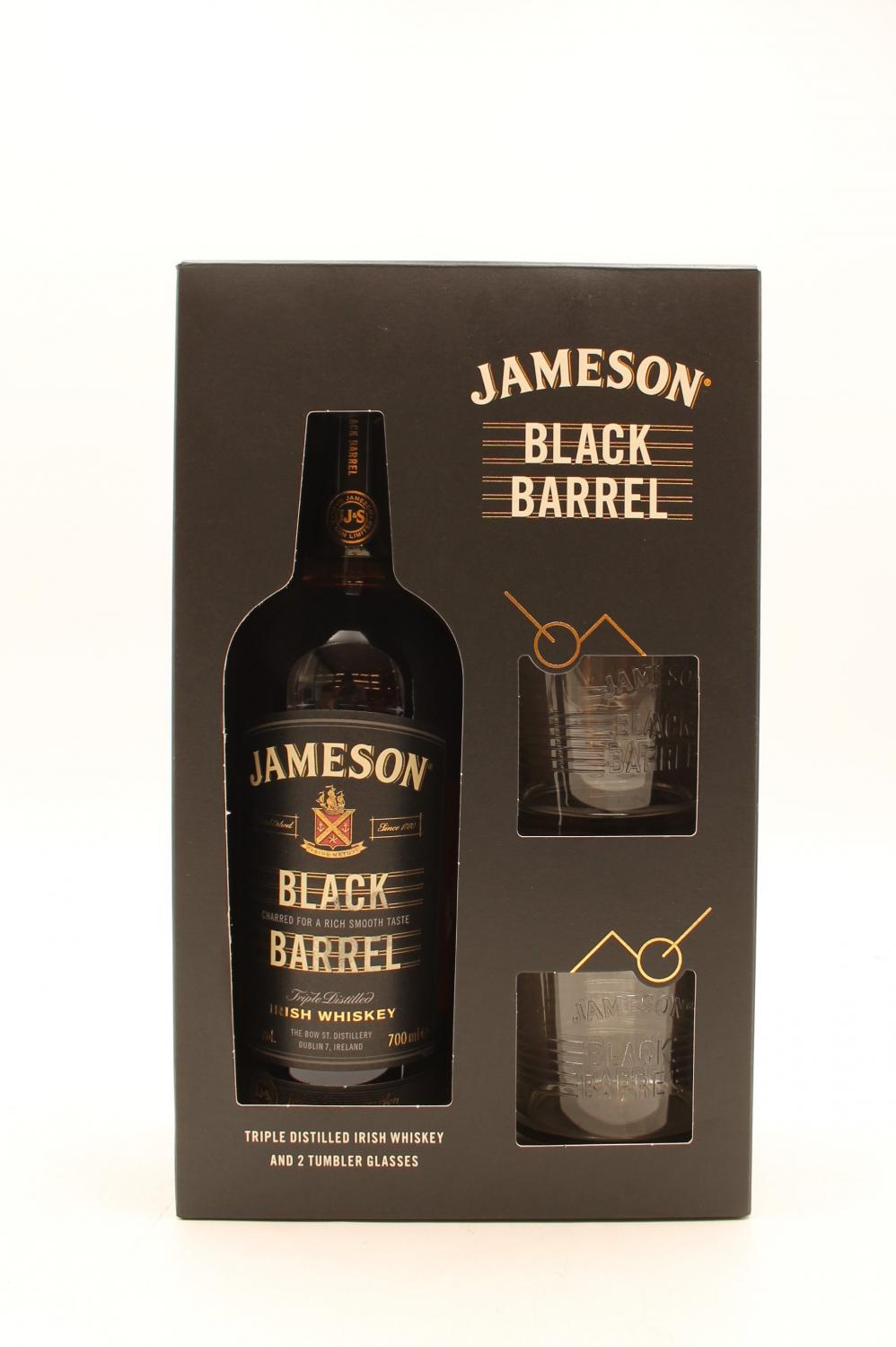 (1) Jameson Black Barrel And Glasses Gift Pack (GB