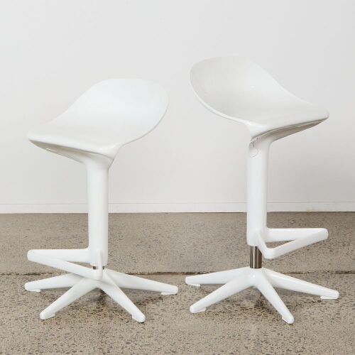A Pair of White &rsquo;Spoon&rsquo; Stools by Antonio Citterio for Kartell