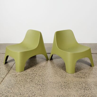 A Pair of Olive Outdoor Chairs