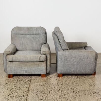 A Pair of Mid Back Lounge Chairs