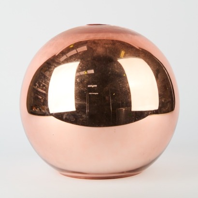 A Rose Gold Coloured Globe Pendant Shade