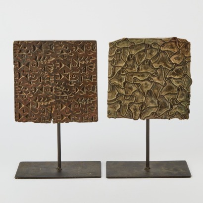A Pair of Mounted Printers Stamps