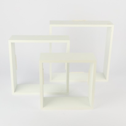 A Trio of Cubed Wall Hung Shelf Units