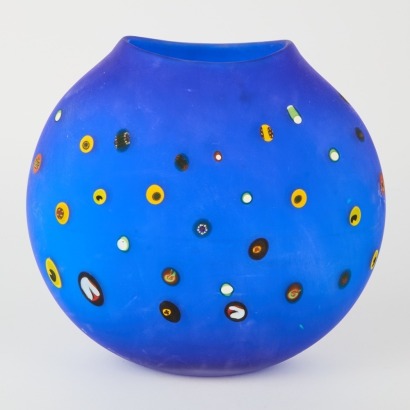 A Garry Nash Large Discoid Art Glass Vase