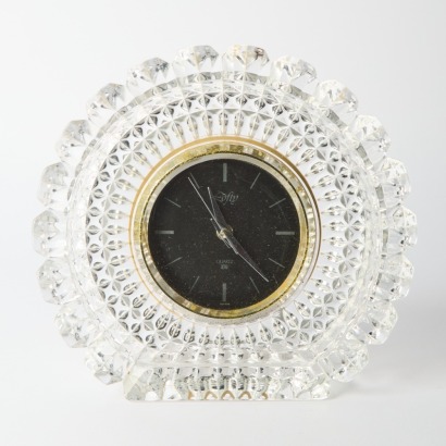 A Vintage Hoya Glass Desk Clock