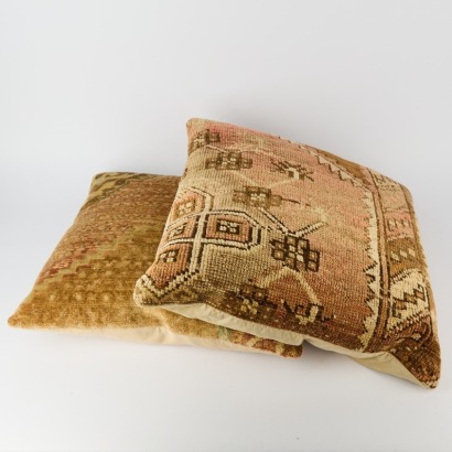 A Pair of Large Vintage Rug Cushions