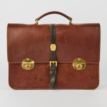 A Simon Manchester EX23 Leather Works Satchel, c.1990s