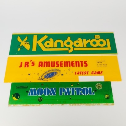 Three Vintage Arcade Game Perspex Face Plates