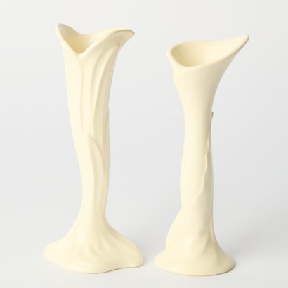A Pair of Cream Small Crown Lynn Vases #480
