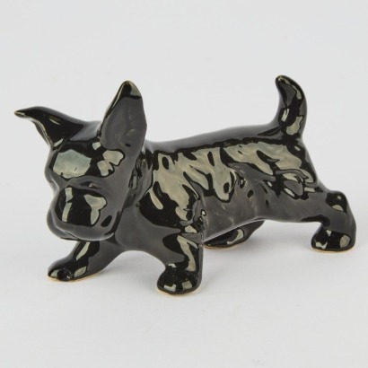 A Small Crown Lynn Black Scottish Terrier Dog