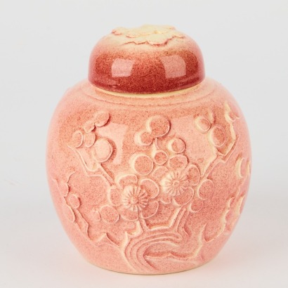 A Rare Crown Lynn Pink Ginger Jar with Lid