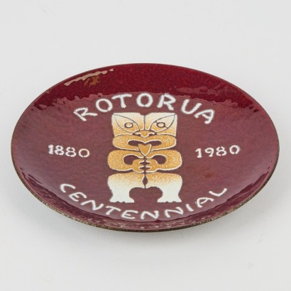 A Metal Enamel Rotorua Centennial Plate