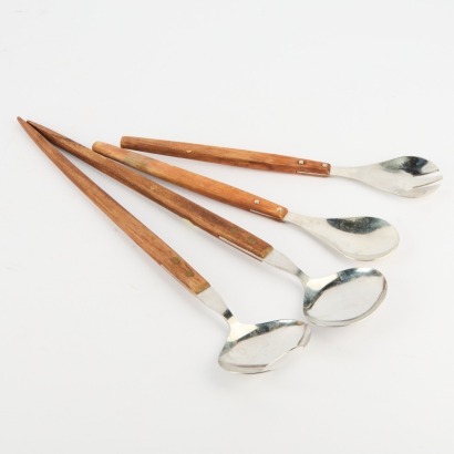 A Large and Small Pair of Mid-century Salad Servers