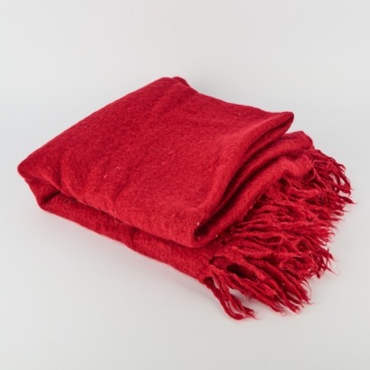 A Deep Red Mohair Throw