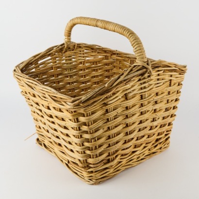A Large Square Vintage Handwoven Basket