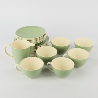 A Collection of seventeen Celadon Poole Pottery Pieces
