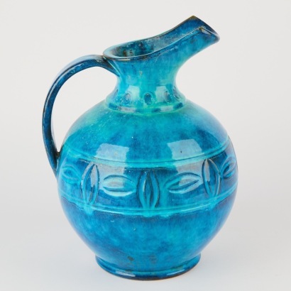 A Rimini Blue Jug by Aldo Londi for Bitossi #P/1390