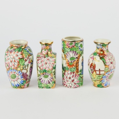 A Set of Four Miniature Satsuma-Ware Style Vases