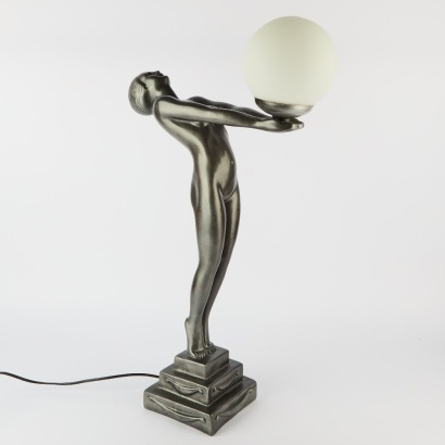 A Large Art Deco Style Nude Lady Table Lamp
