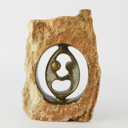 A Large Shona Stone Sculpture 'Love Circle'