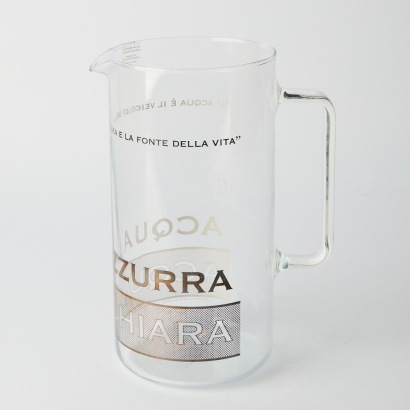 A Acqua Azzurra Italian Glass Jug by Simonetta Doni per Egizia. Made in Italy