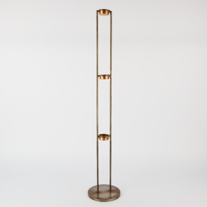 An Aristo Aged Twisted Steel & Copper Tea Light Stand