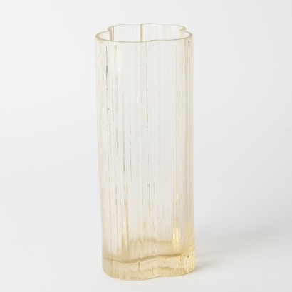 A Vintage Ribbed Glass Cylinder Vase