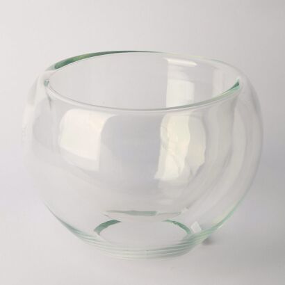 A Murano Handblown Double Walled Glass Bowl by Luciano Vistosi Bola