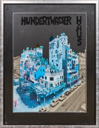 A Framed Hundertwasser House Poster
