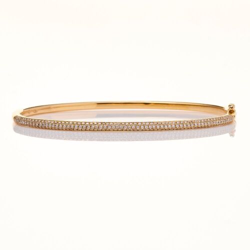 18ct Rose Gold, 1.00ct Diamond Hinged Bangle