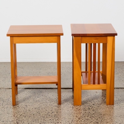 A Pair of Arts & Crafts Solid Rimu Sidetables