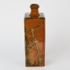 A Len Castle Stoneware Slab Bottle Form In A Wax Resist Tenmoku Glaze With His Iconic Blossom Decoration - 2