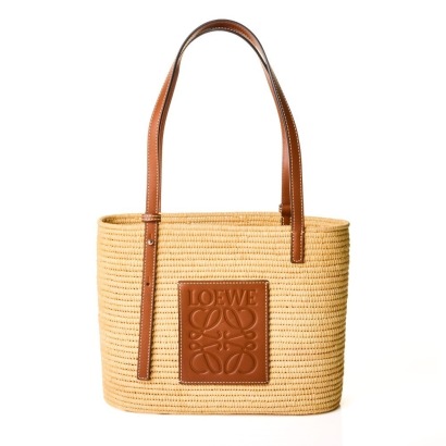 Loewe, Raffia Calfskin Anagram Basket Bag