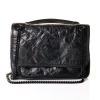 Saint Laurent, Black Crinkled Calfskin Nikki BB Shoulder Bag
