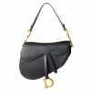 Christian Dior, Black Grained Calfskin Classic Saddle Bag