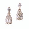 Partridge Jewellers, 18ct White Gold, 3.03ct Pear Shaped / 0.32ct Diamond Drop Earrings