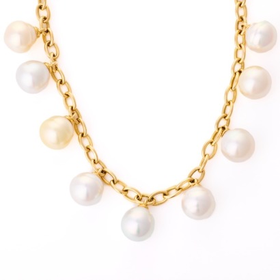 18ct Yellow Gold, South Sea Cultured Pearl Necklace