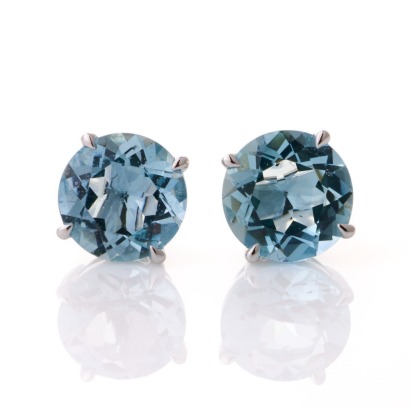 18ct White Gold, 2.21ct Aquamarine Stud Earrings