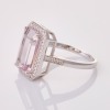 18ct White Gold, 5.35ct Morganite / 0.24ct Diamond Cluster Ring - 2