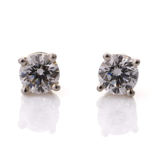 Tiffany & Co, Platinum, 0.80ct Diamond Stud Earrings