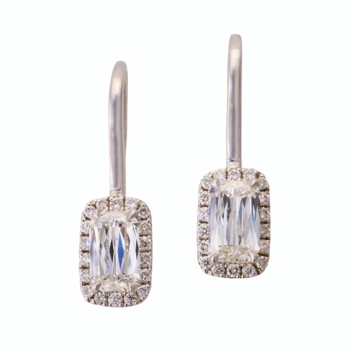 Partridge Jewellers, 18ct White Gold, 1.11ct Ashoka Diamond / 0.25ct Diamond Earrings