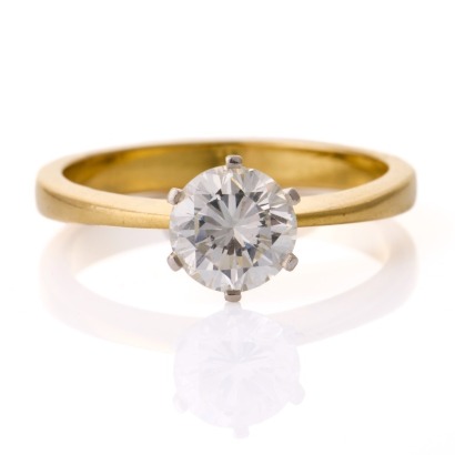 18ct Yellow Gold / Platinum, 1.04ct Diamond Solitaire Ring