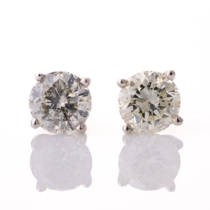14ct White Gold, 2.00ct Diamond Stud Earrings